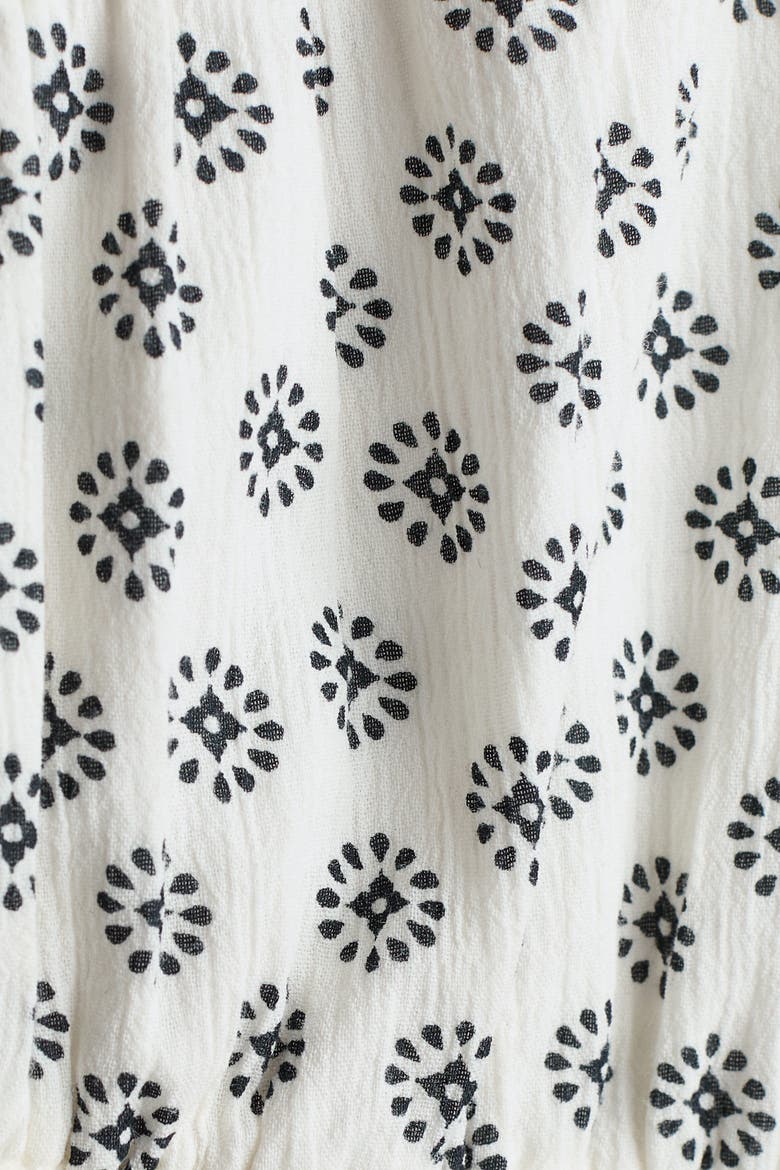 Crinkled Cotton Top, Alternate, color, White/patterned