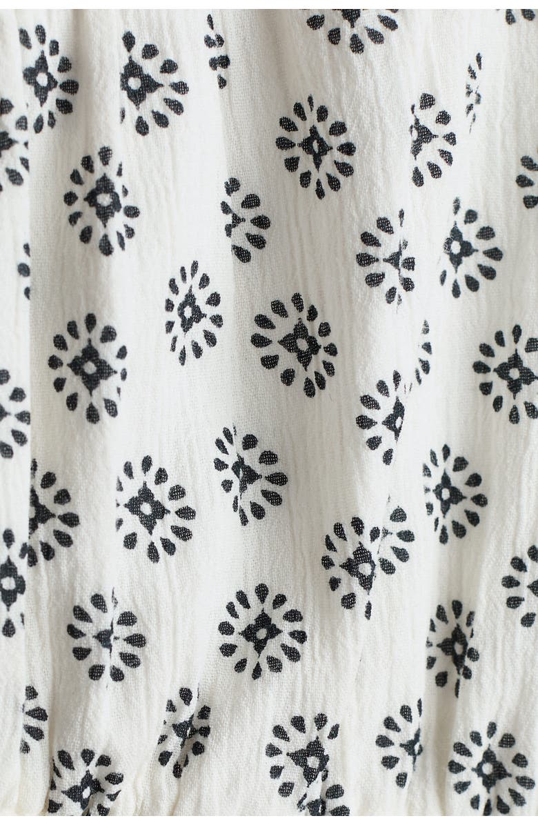 H&M Crinkled Cotton Top, Alternate, color, White/Patterned