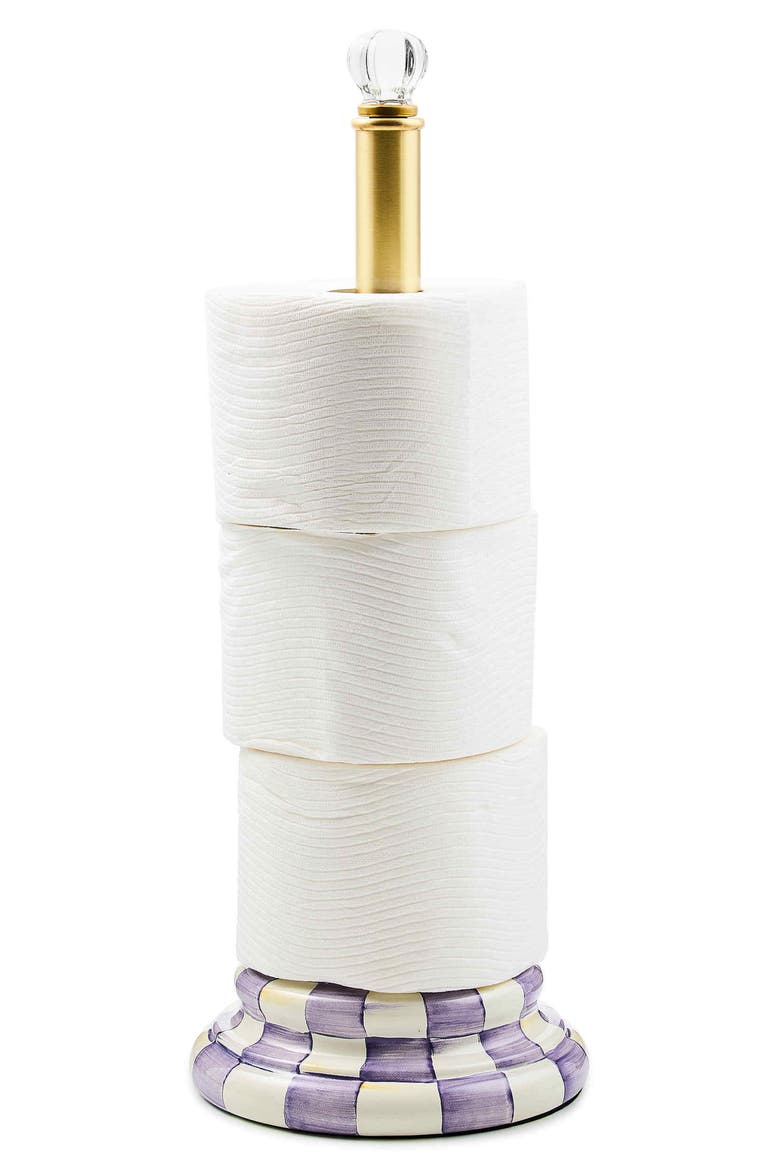 Violet Check Toilet Tissue Holder, Alternate, color, VIOLET