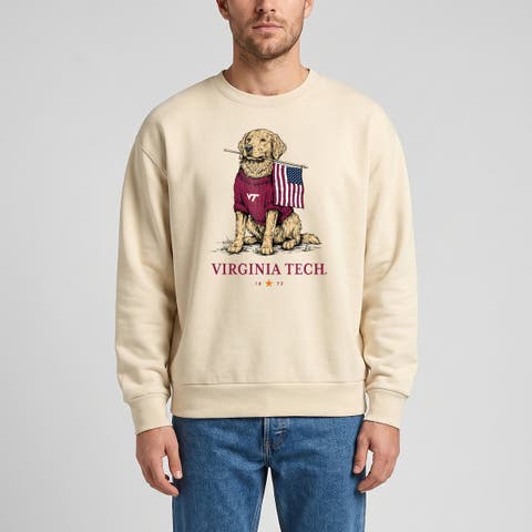 Unisex Uscape Apparel Cream Virginia Tech Hokies Americana Good Boy Ribbed Premium Sweatshirt