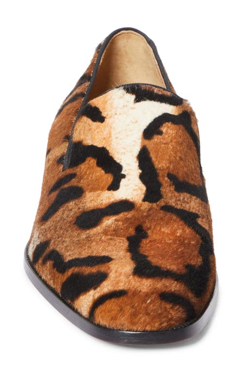 Christian Louboutin Danny Flex Genuine Calf Hair Venetian Loafer In Animal Print