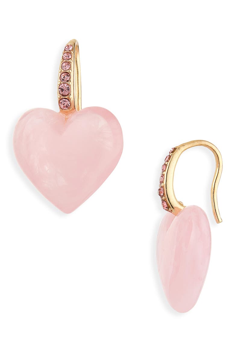 Hearts on Display Drop Earrings, Main, color, PINK