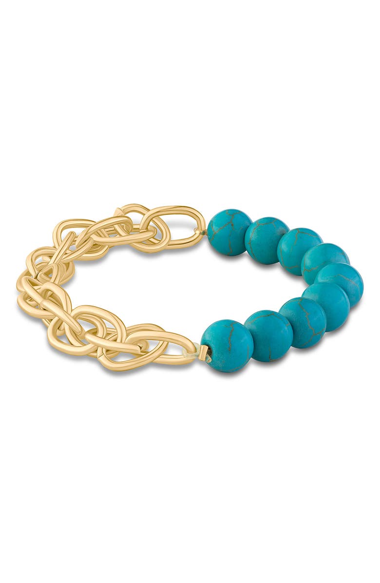 JARDIN Synthetic Turquoise Stretch Bracelet, Main, color, Turquoise