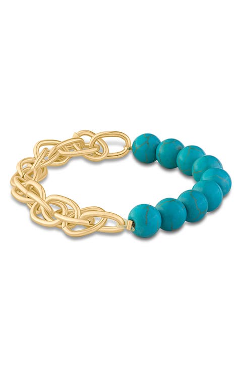 Synthetic Turquoise Stretch Bracelet