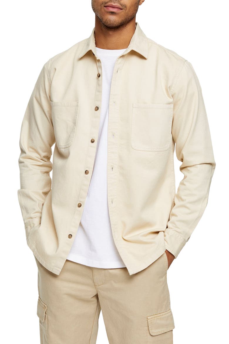 Slim Fit Button-Up Shirt, Main, color, CREAM