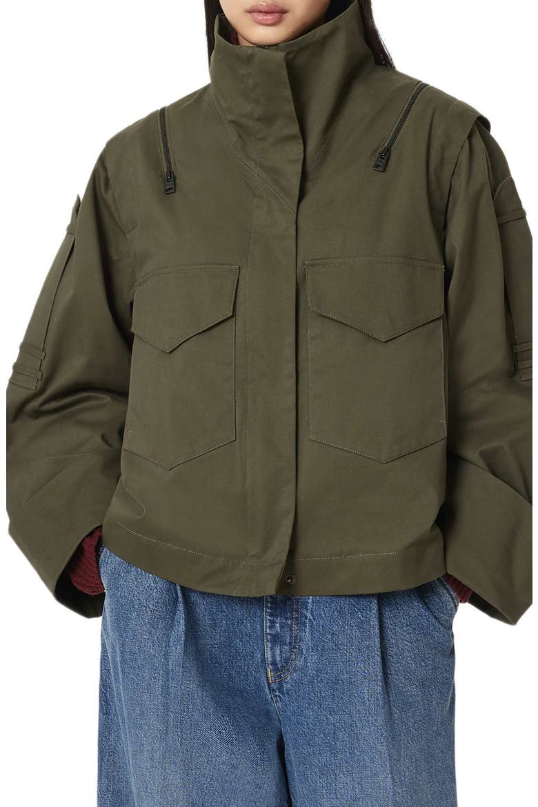 Leighton Cotton Blend Utility Jacket, Main, color, DARK KHAKI GREEN