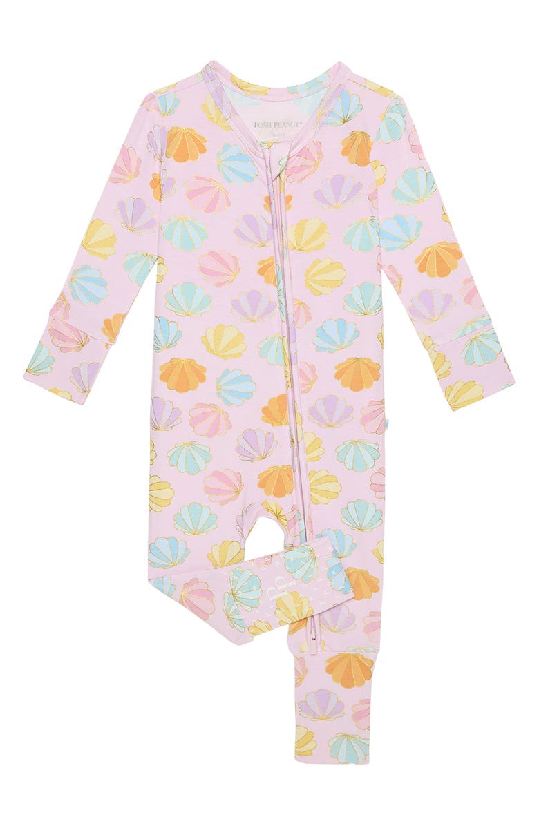 Posh Peanut Fitted Convertible One-Piece Pajamas, Main, color, Pink
