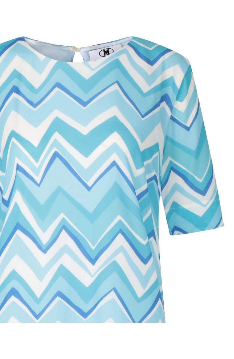 M Missoni Chevron Elbow Length Sleeve Minidress, Alternate, color, Blue Tones And White
