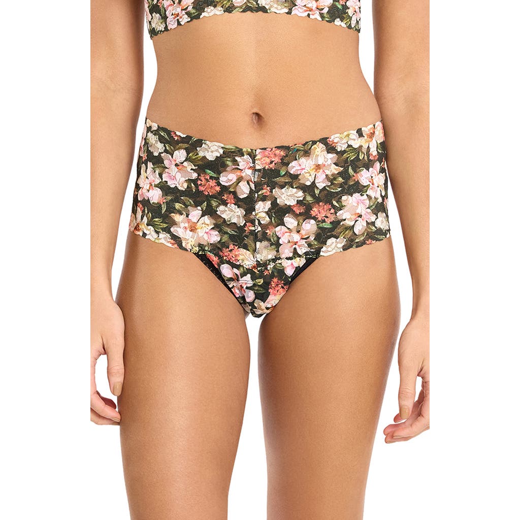 Hanky Panky Print High Waist Retro Thong In Black