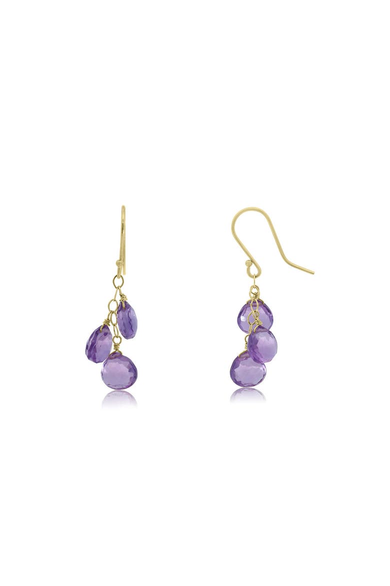 Amethyst Bead Dangle Earrings, Main, color, Amethyst