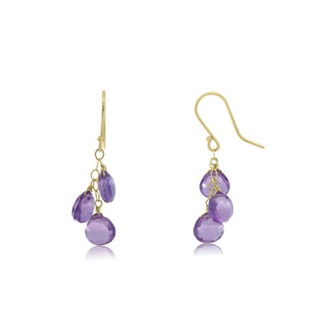 Amethyst Bead Dangle Earrings