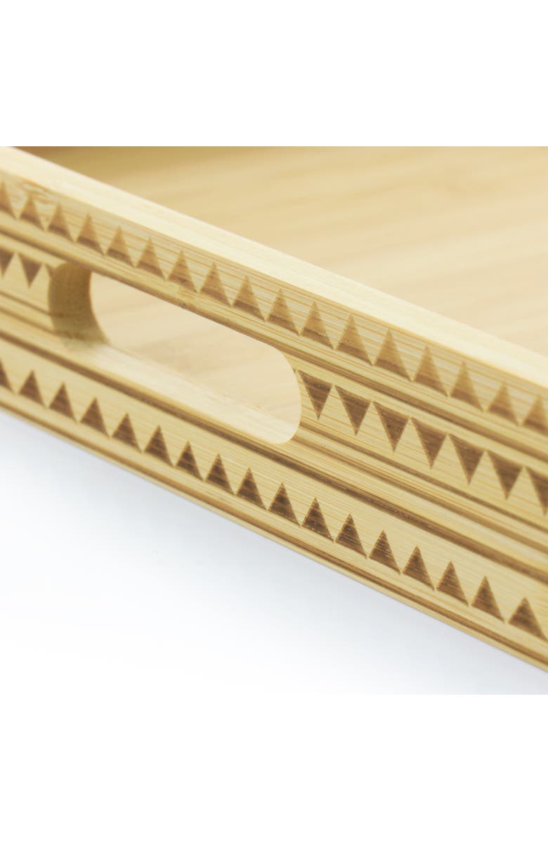 Gibson Home Sadler 15 Inch Wood Serving Tray with Built-in Handles, Alternate, color, Brown