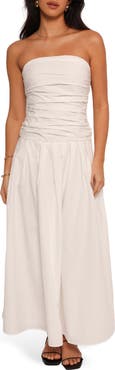 Petal & Pup Nell Strapless Cotton Maxi Dress