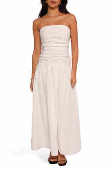 Petal & Pup Nell Strapless Cotton Maxi Dress