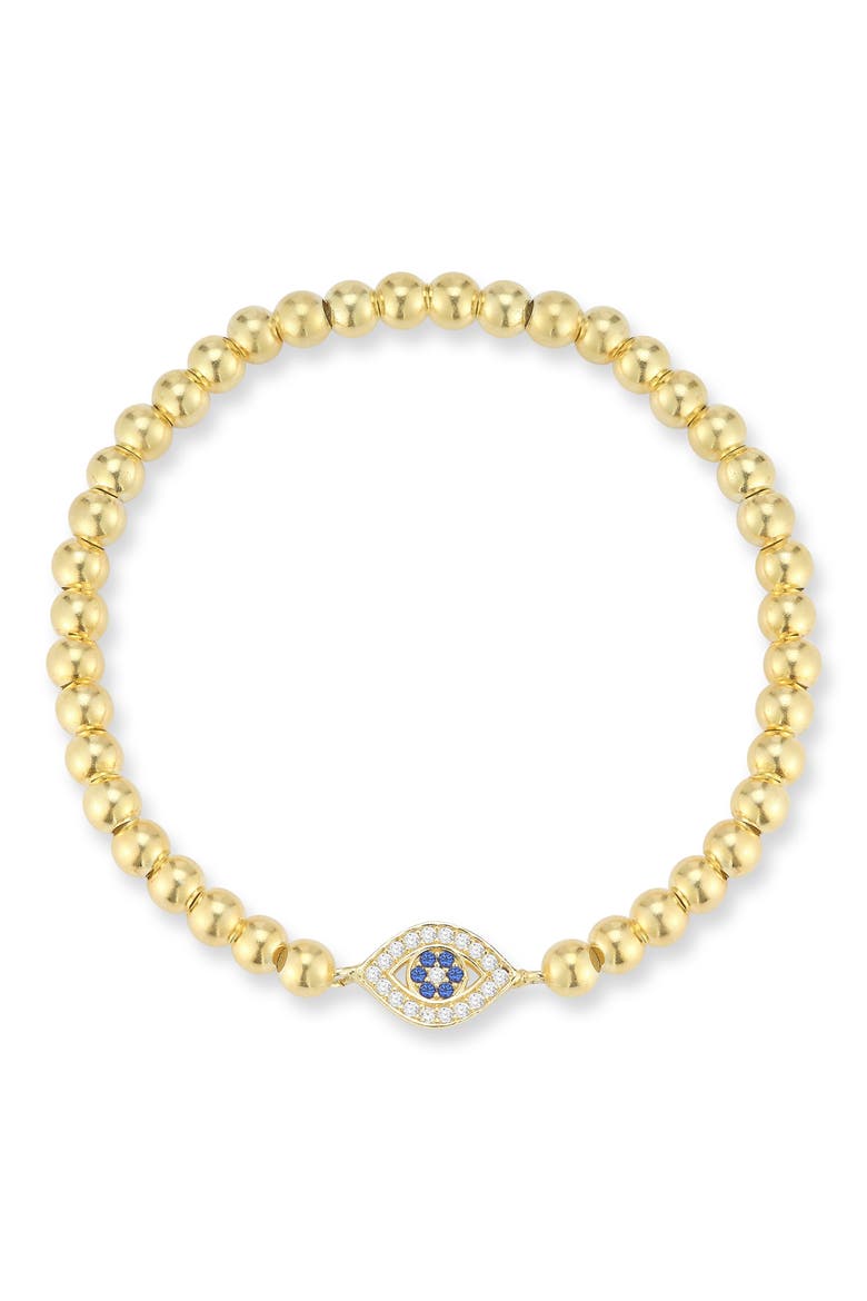 Evil Eye Stretch Bracelet, Main, color, GOLD