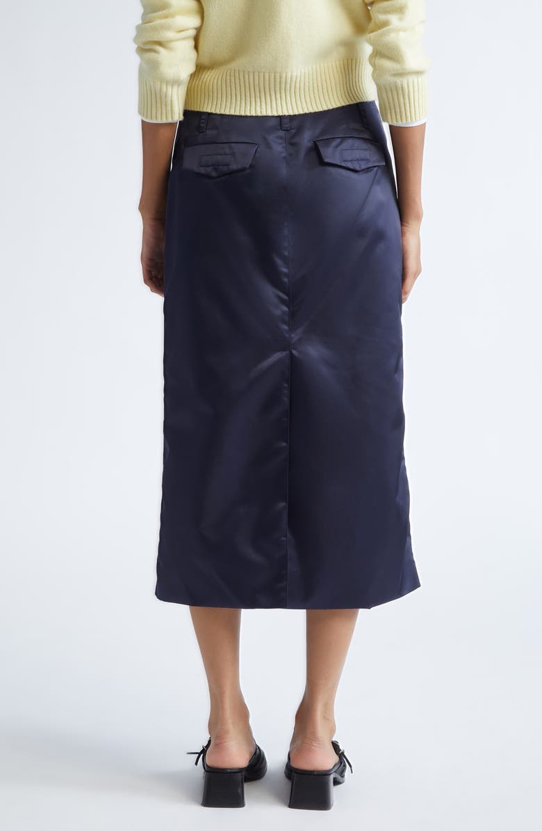 Sandy Liang Ravenna Satin Skirt, Alternate, color, Navy