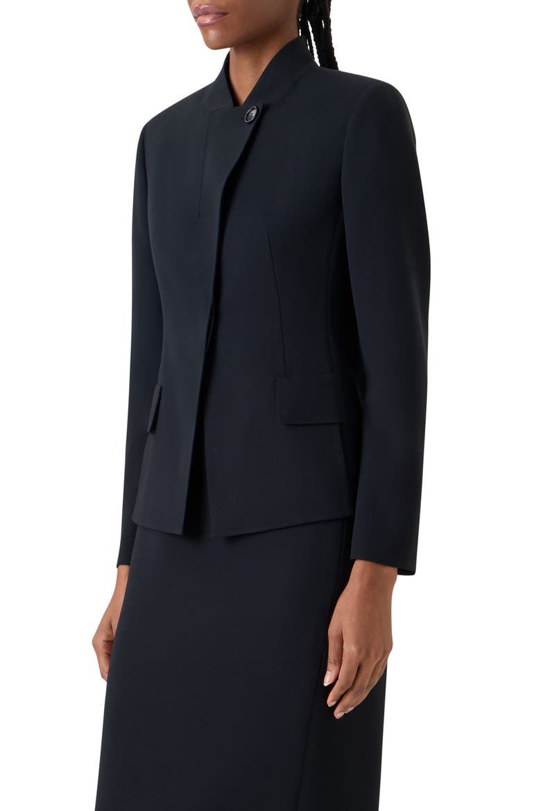Kay Asymmetric Wool Blend Double Face Jacket, Alternate, color, BLACK