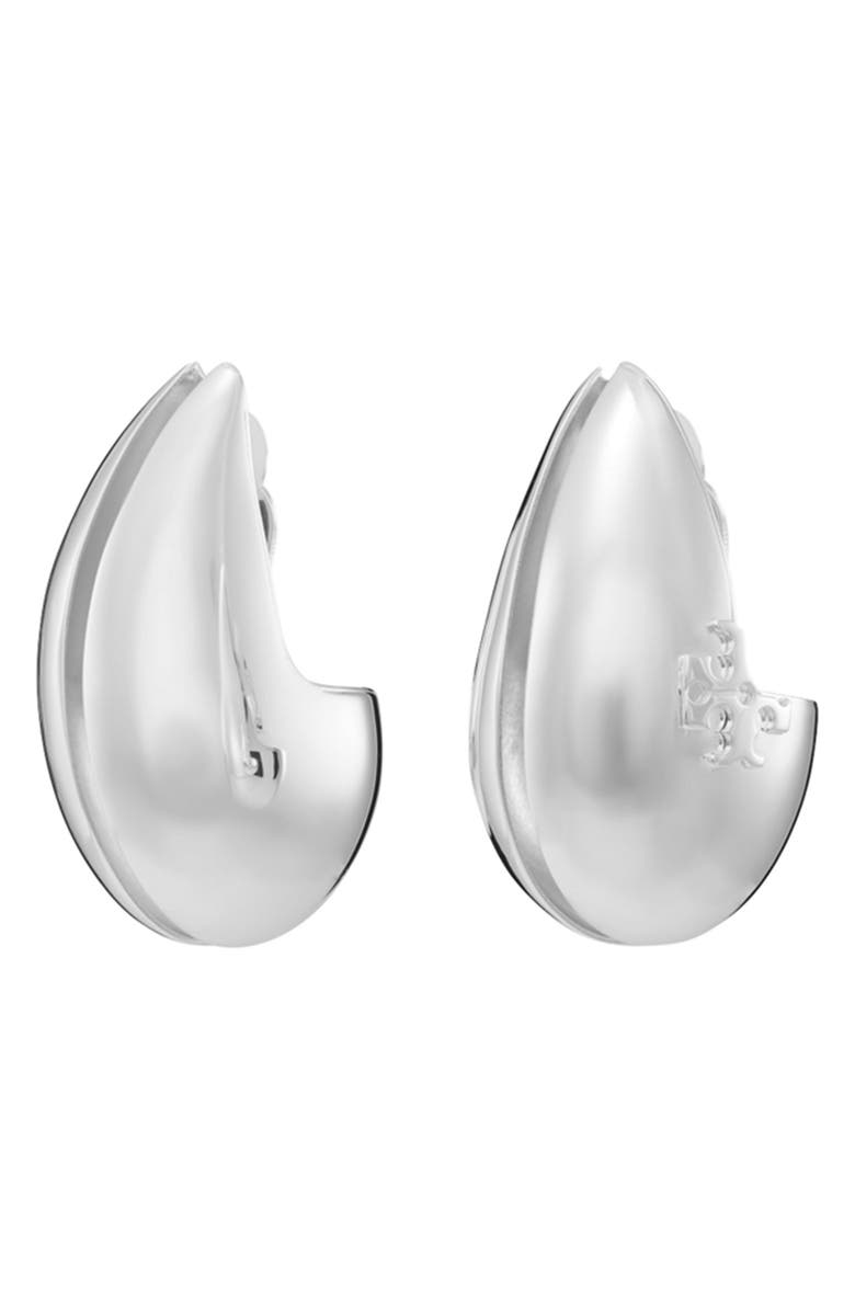 Tory Burch Wave Earrings, Main, color, Light Silver