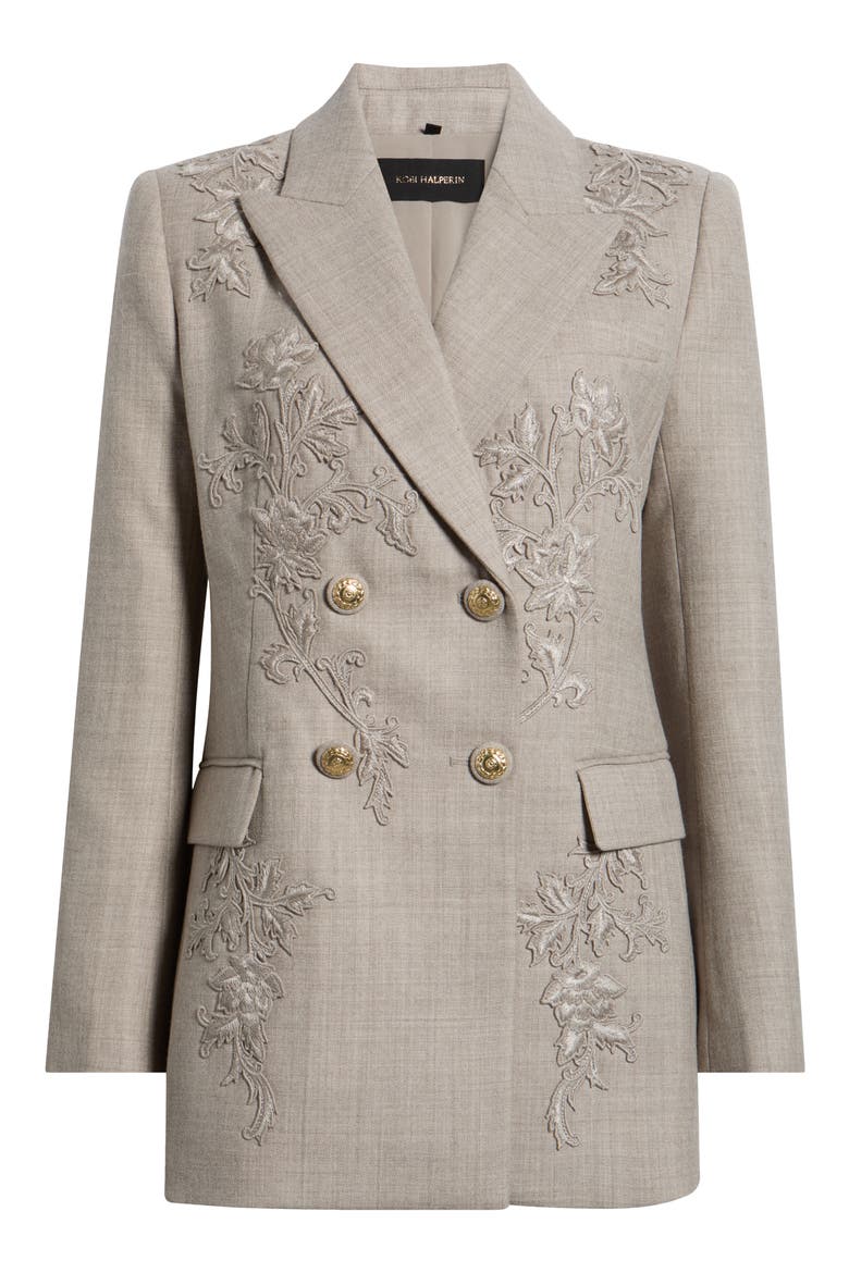 Violet Embroidered Wool Blazer, Alternate, color, OAT