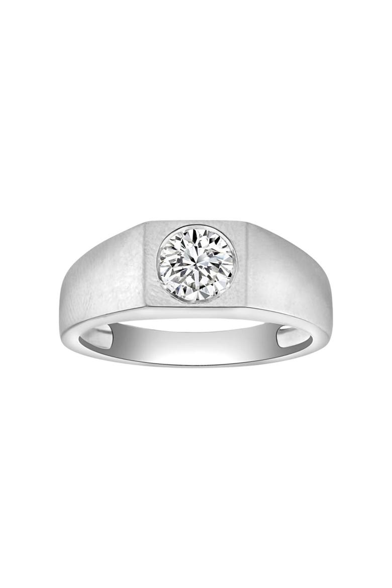 1 Ct Solitaire Lab Grown Men's Diamond Wedding Ring in 10k Gold, Main, color, 10k White Gold