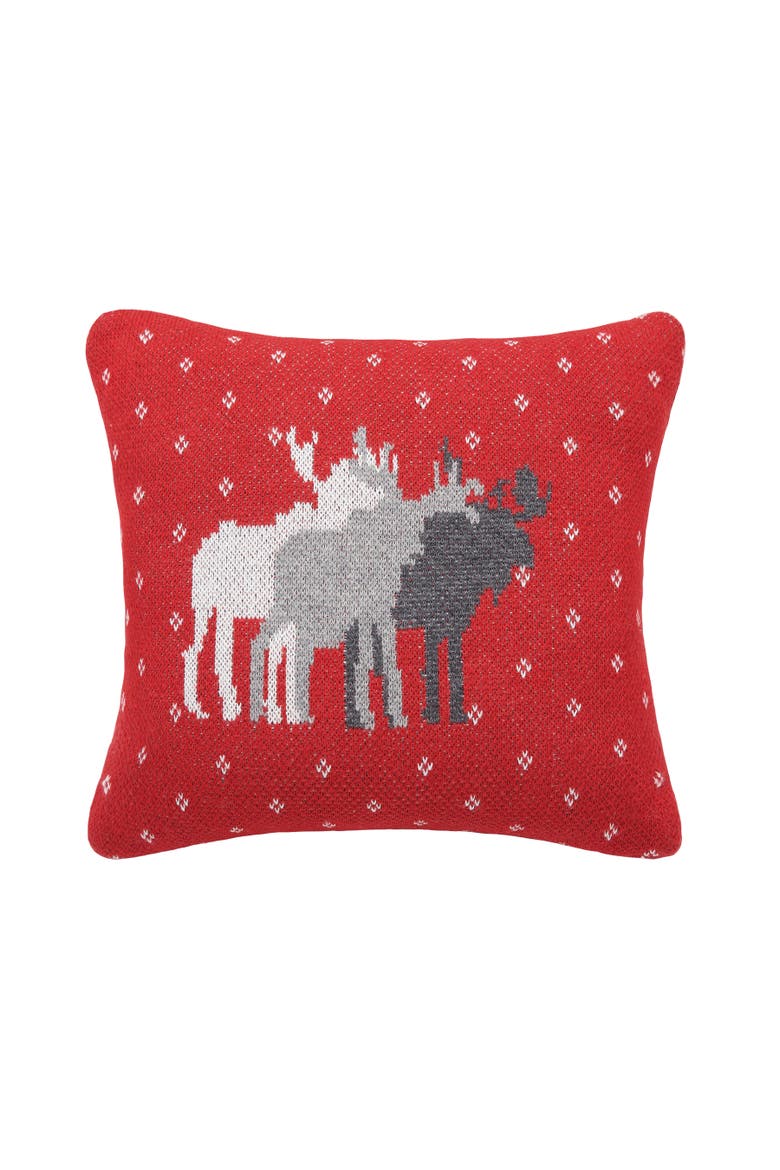 3 Moose Cotton Small/Petite Accent Pillow, 10" x 10", Main, color, Grey