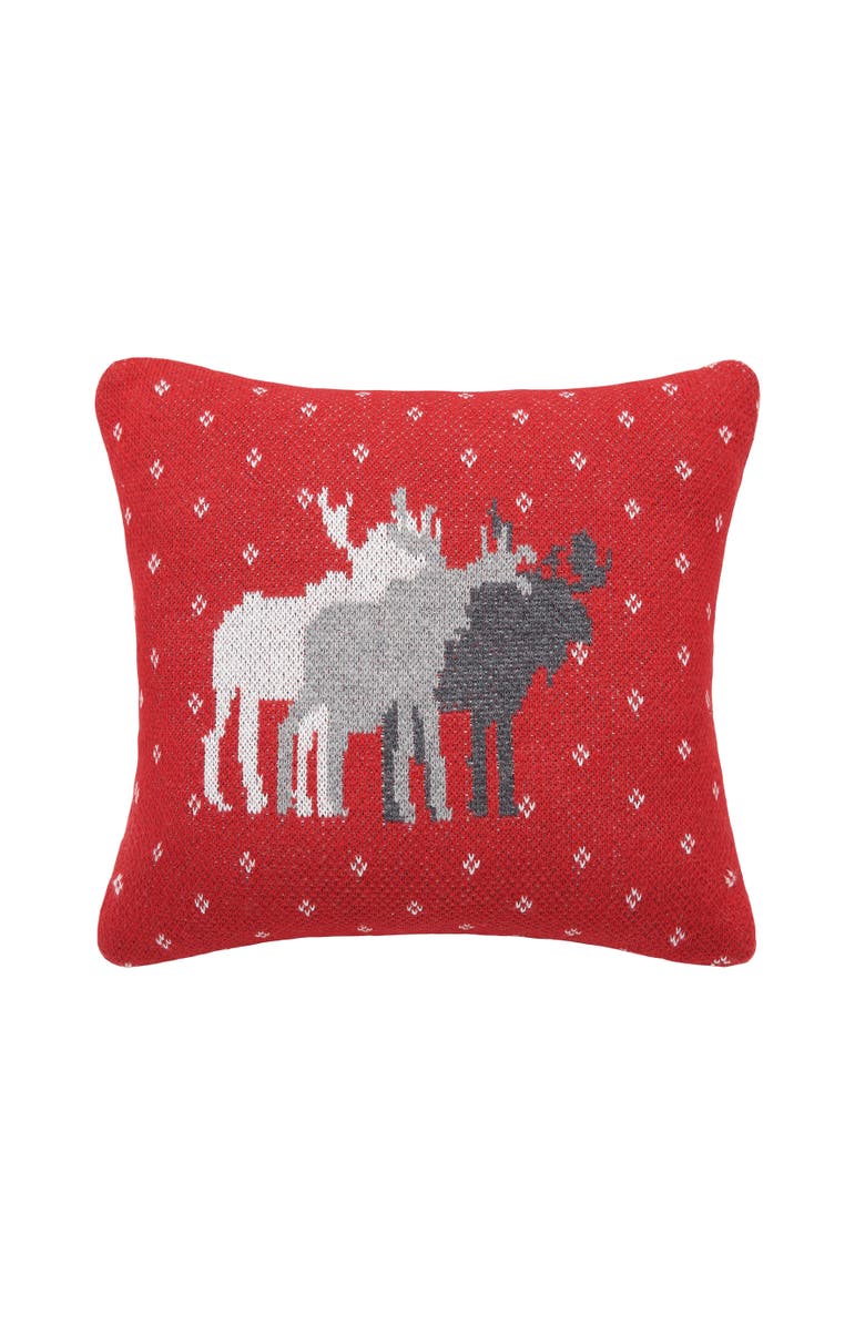 C&F Home 3 Moose Cotton Small/Petite Accent Pillow, 10" x 10", Main, color, Grey