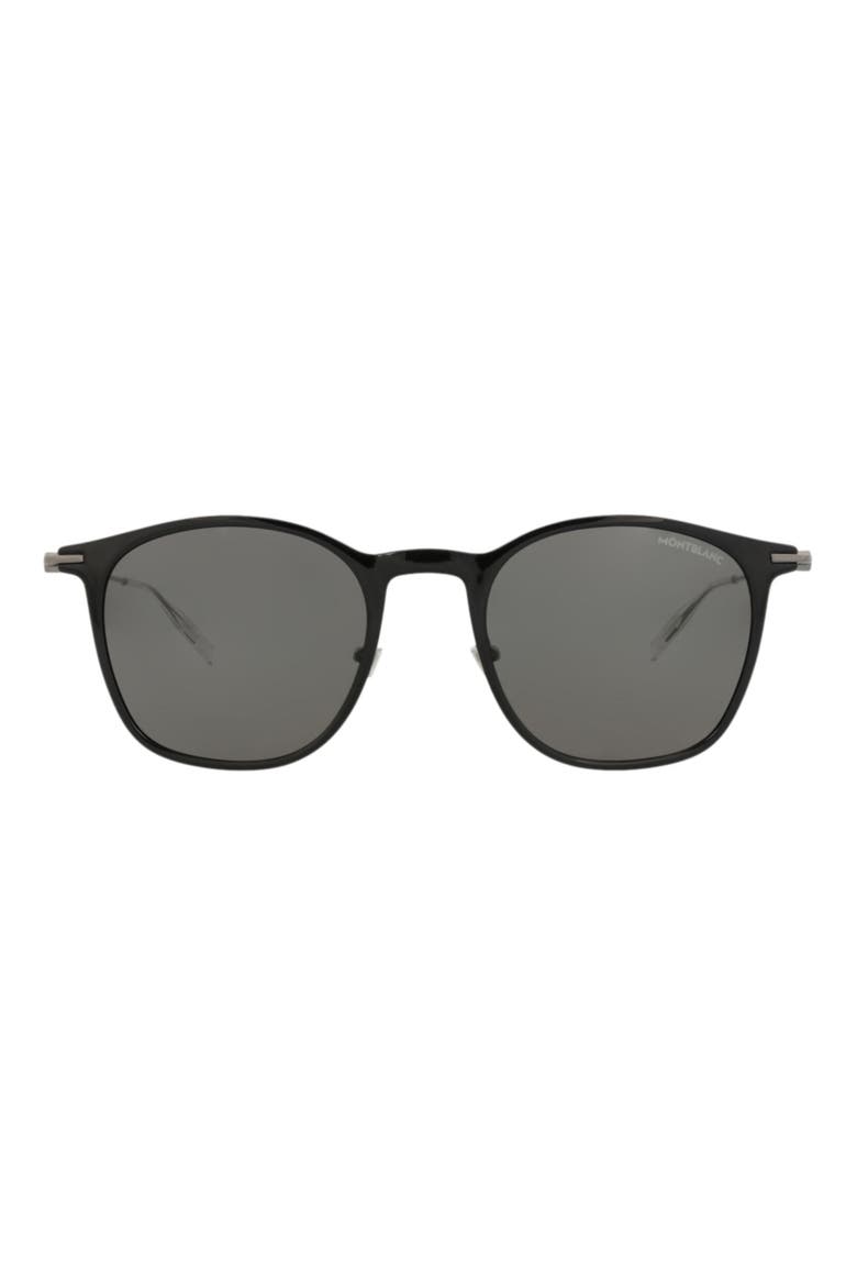 50mm Round Sunglasses, Main, color, BLACK RUTHENIUM GREY