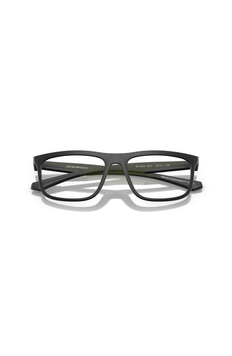 Emporio Armani 53mm Square optical glasses, Alternate, color, Black