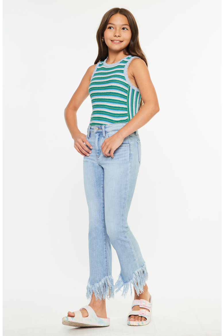 Beth High Rise Cropped Bootcut Jeans, Alternate, color, Medium Wash