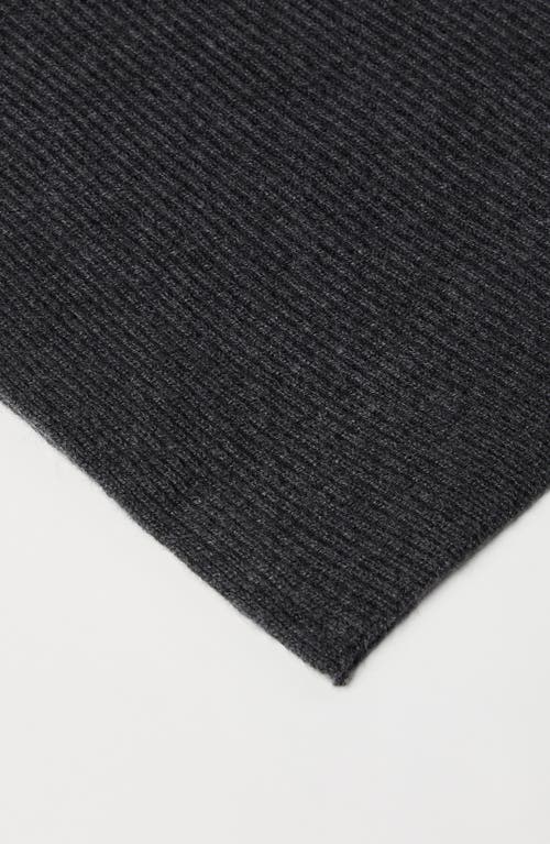 Brunello Cucinelli Cashmere Knit Scarf In Gray