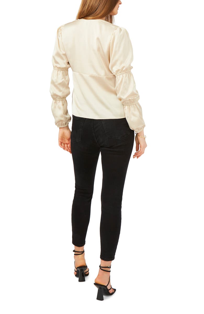 1.STATE Tie Front Satin Blouse, Alternate, color, 