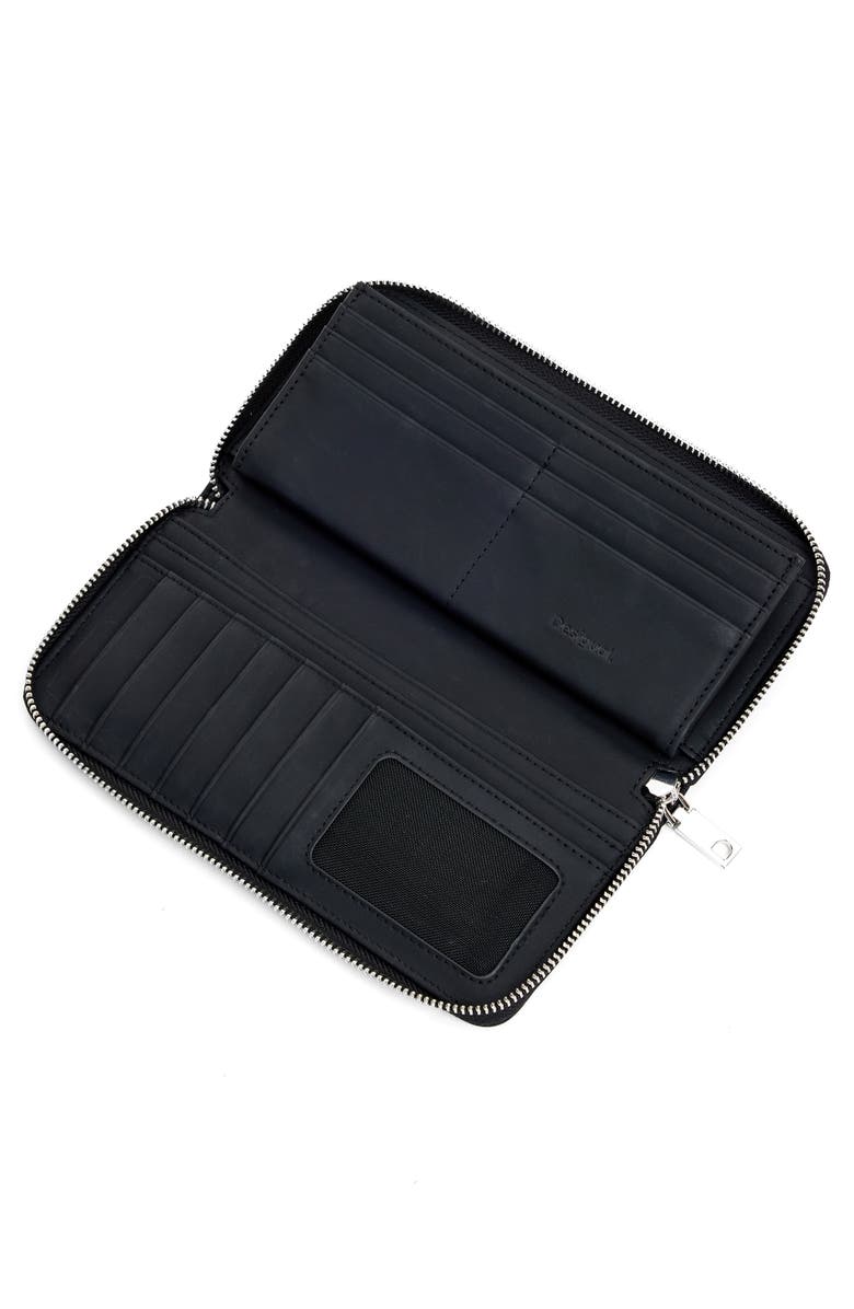Desigual Mone Dejavu Faux Leather Wallet, Alternate, color, Black