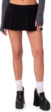 EDIKTED Low Rise Cotton Denim Mini Skort