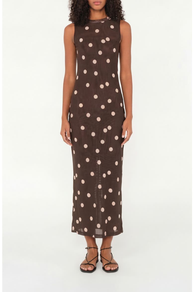 Salty Sleeveless Maxi Dress, Main, color, POLKA DOTS CREAM