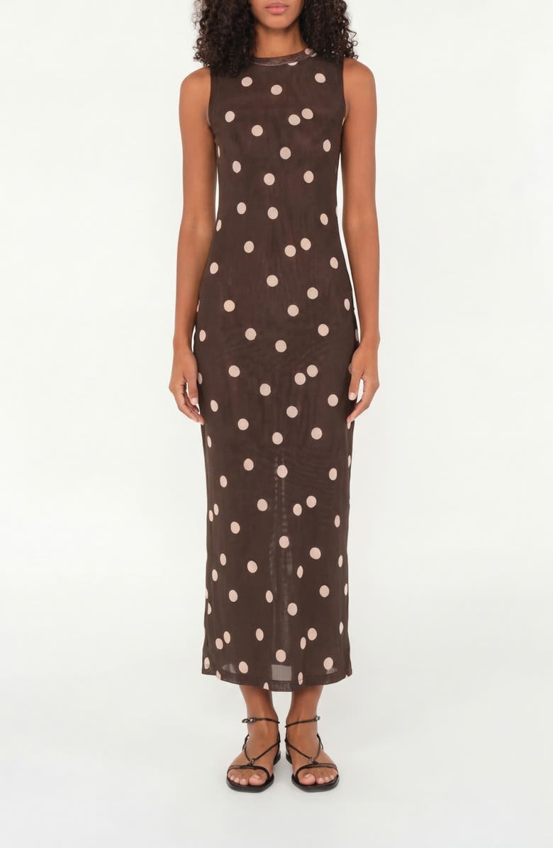 The Lulo Project Salty Sleeveless Maxi Dress, Main, color, Polka Dots Cream