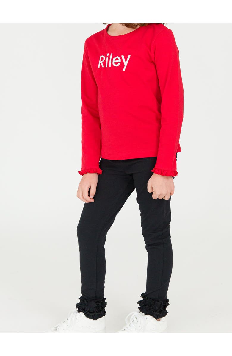 RuffleButts Girls Ruffle Leggings, Alternate, color, Black