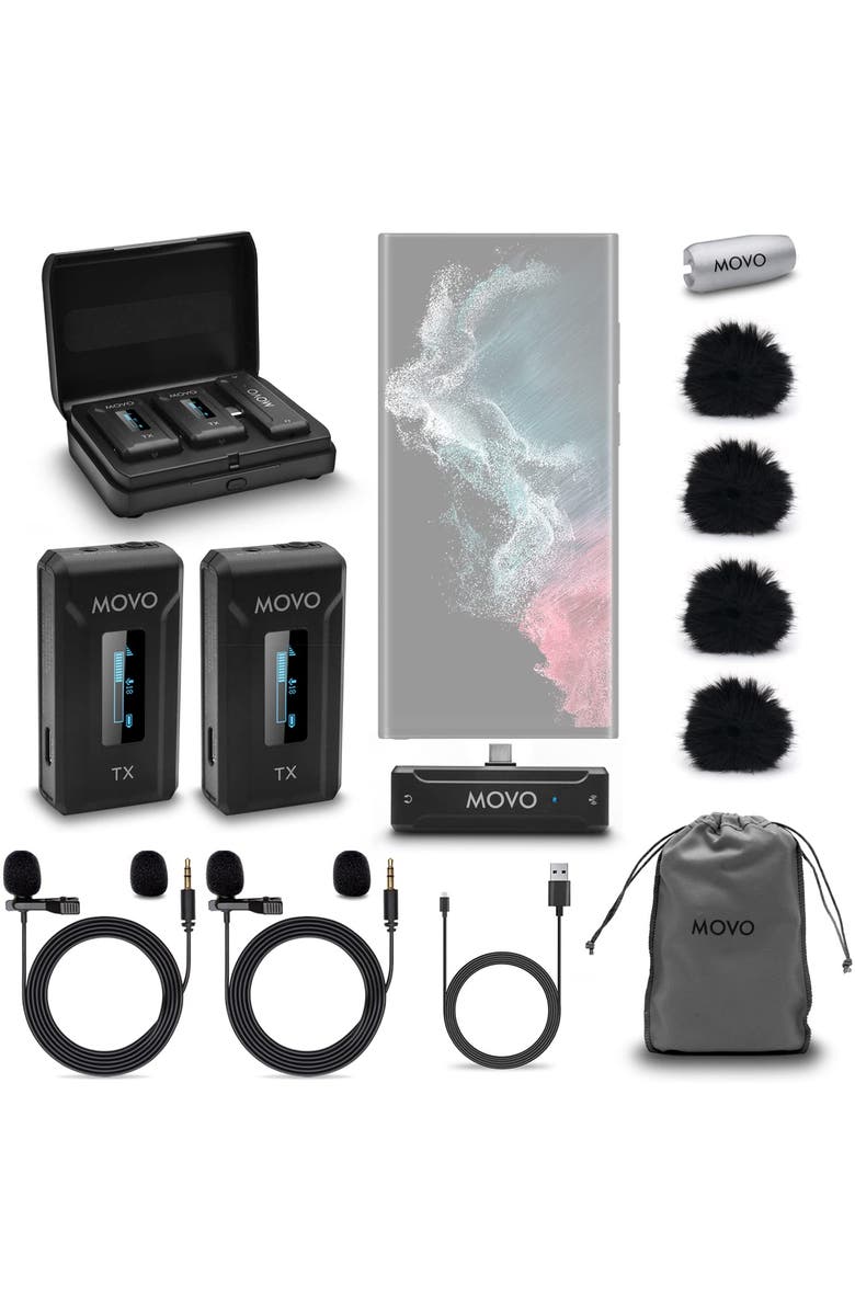 MOVO WMX-2-C Duo Wireless Microphone System for USB-C, Main, color, Black