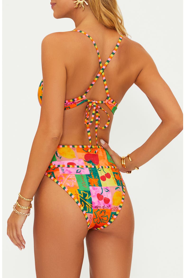 Carlotta High Waist Bikini Bottoms, Alternate, color, FRUIT MAR
