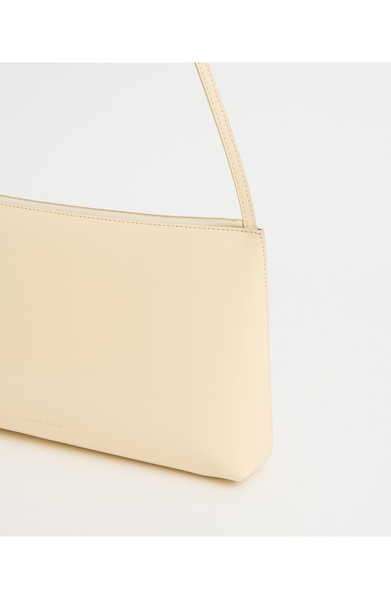 Large Gaia Leather Shoulder Bag, Alternate, color, CREMA/ EBONY