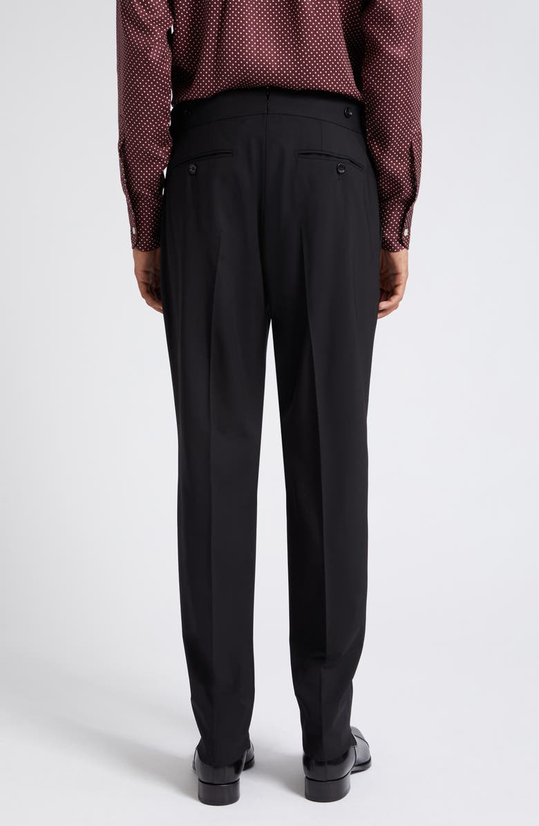 TOM FORD Atticus Wool Plain Weave Trousers, Alternate, color, Black