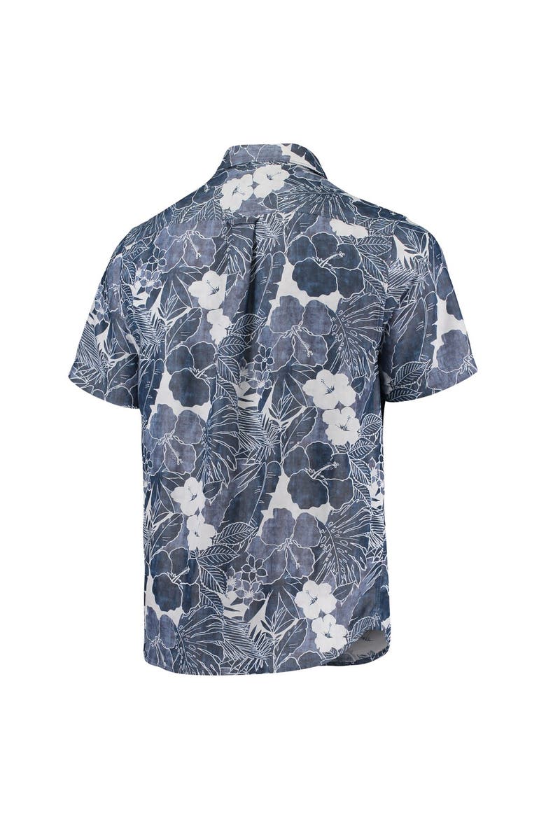 Men's Tommy Bahama Navy New England Patriots Coconut Point Playa Floral IslandZone Button-Up Shirt, Alternate, color, Navy