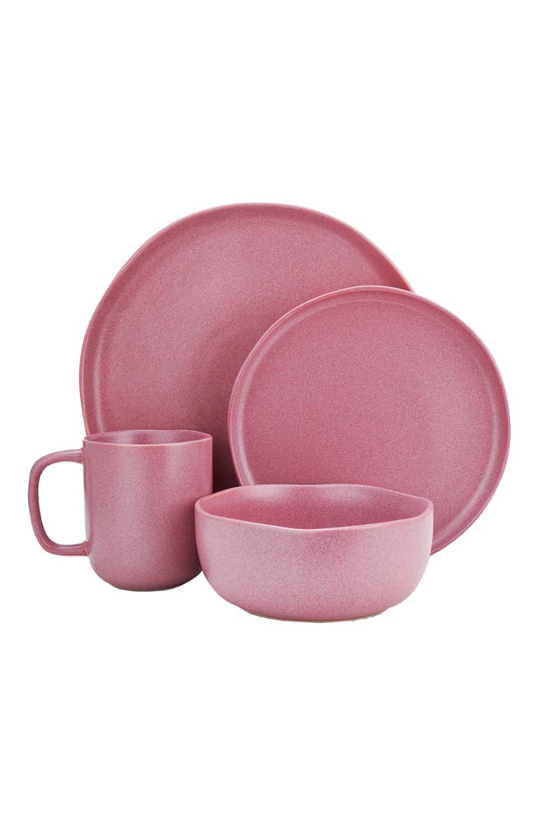 Stone Lain Tom Stoneware 16-Piece Dinnerware Set, Alternate, color, Pink White