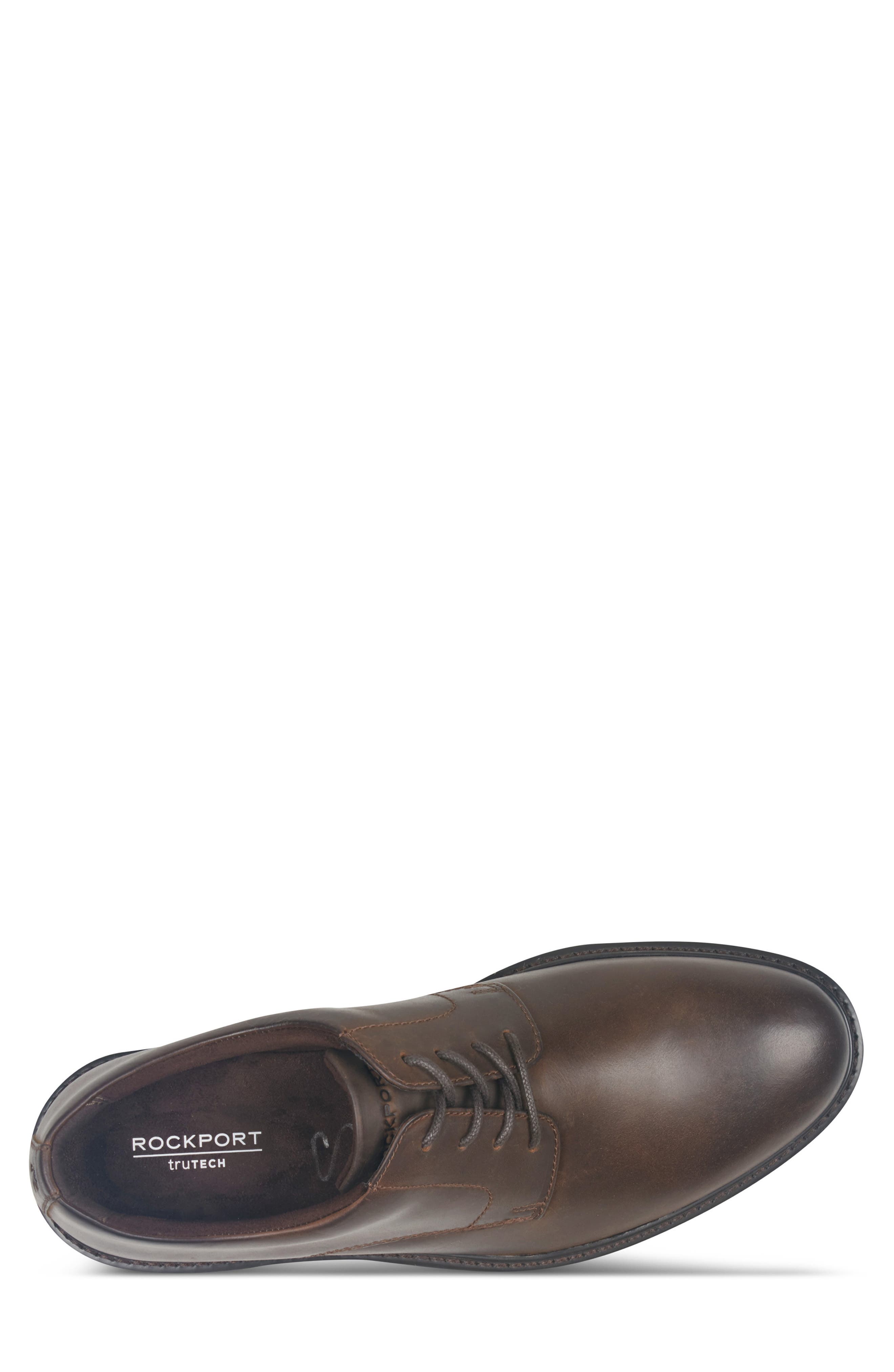 Max Leather Plain Toe Derby, Alternate, color, DARK BROWN LEATHER