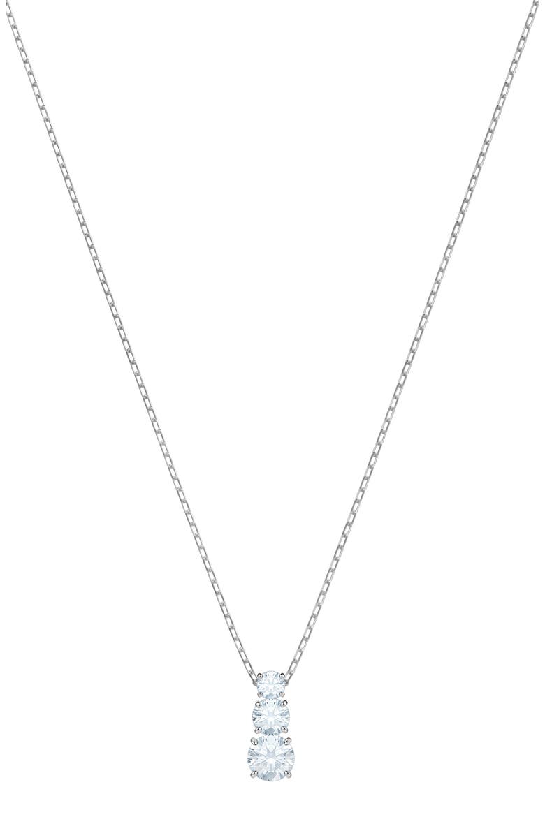 Stilla Pendant Necklace, Main, color, SILVER / CLEAR CRYSTAL