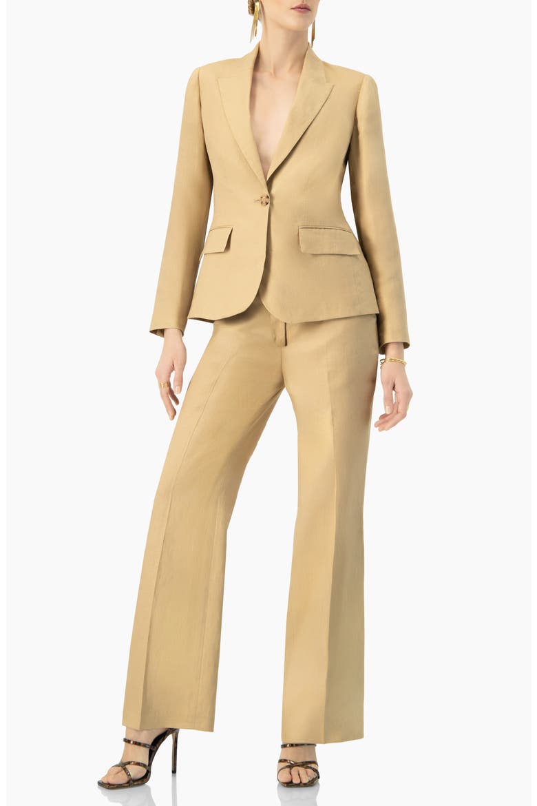 Linen Straight Leg Wide Pants, Alternate, color, Beige