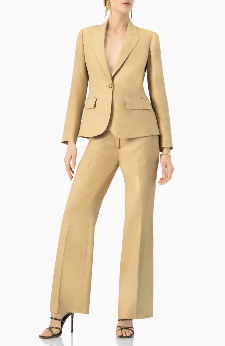 IVONNE Linen Straight Leg Wide Pants, Alternate, color, Beige