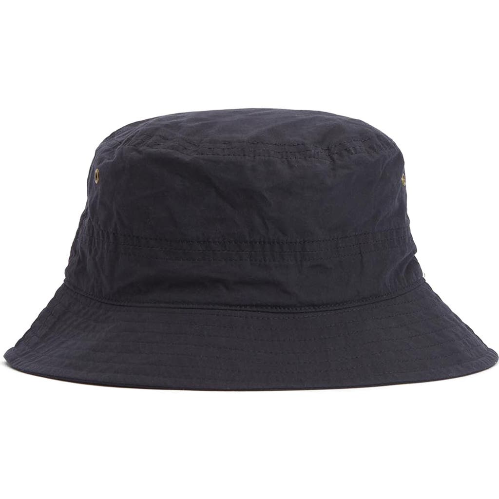 Barbour Waxed Cotton Bucket Hat In Navy