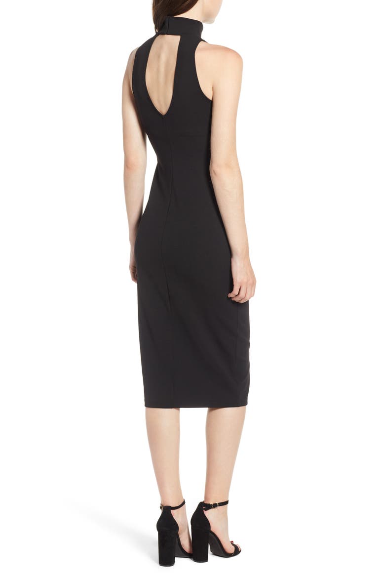 Mock Neck Body-Con Dress, Alternate, color, BLACK