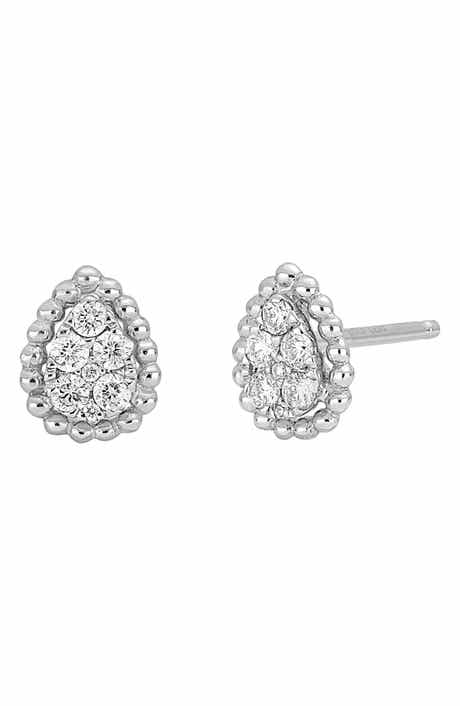 Bony Levy Pear Shaped Diamond Stud Earrings - 0.18ct.