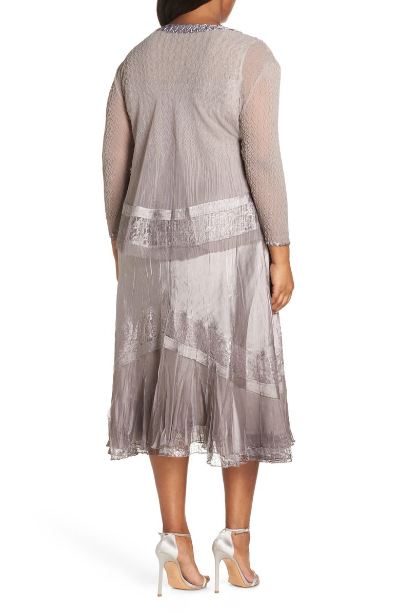 Komarov Sleeveless Charmeuse Dress & Chiffon Jacket, Alternate, color, 